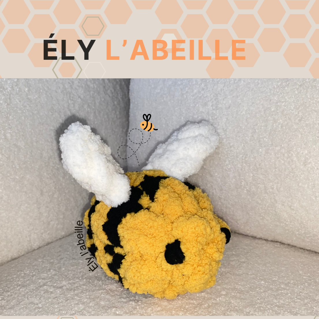 Kit tricot peluche Ély l'Abeille - Création DIY enfant avec laine XXL